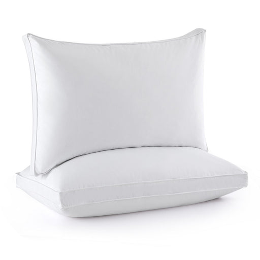 Goose Down Feather Gusseted Bed Pillows