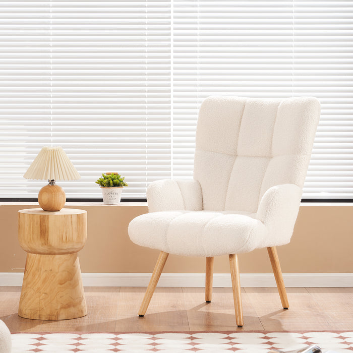 White Teddy Velvet Chair