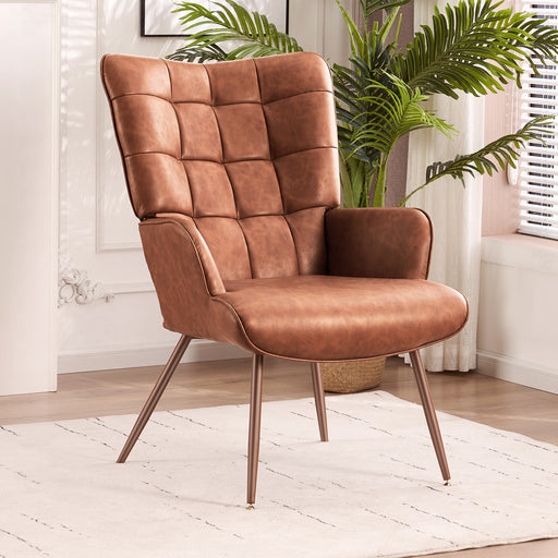 Faux Leather Accent Chair