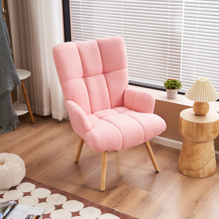 Pink Teddy Velvet Chair