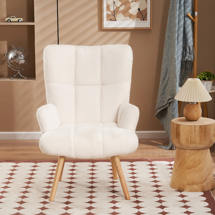 White Teddy Velvet Chair